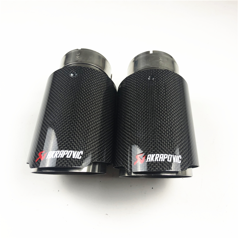 

1PCS Inlet 63mm Outlet 114mm Akrapovic Carbon Exhaust Muffler Pipe Universal End Pipes AK Car Tips