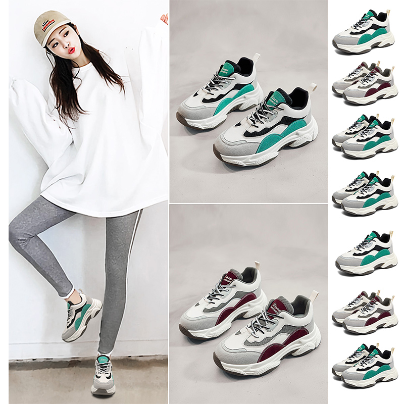 

women fashion old dad shoes white grey red green breathable net comfortable trainer designer sneakers size 35-40, C2