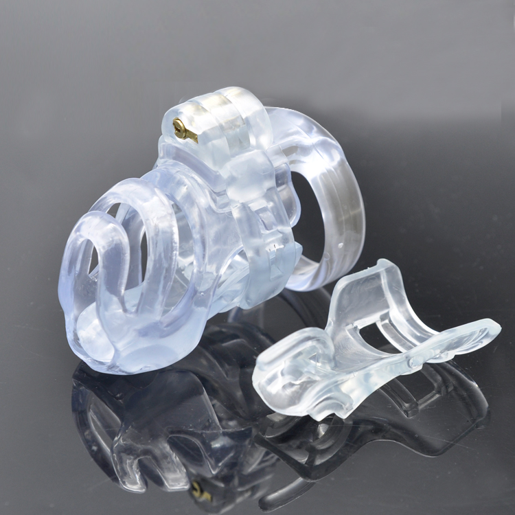 

Clear Male Chastity Device Bio-sourced Resin Small Size Cock Cage Q129
