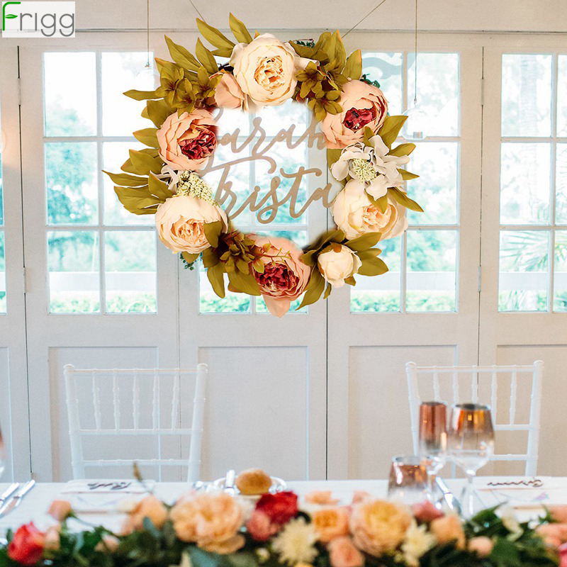 

Artificial Flower Wreath Peony Wreath Spring Round Garland For The Front Door Garland Wedding Decorations Bride To Be Home Decor, Artificial wreath 3