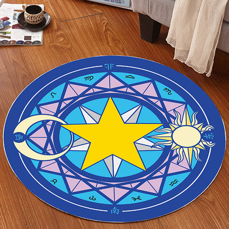 

Cartoon Moka Girl Sakura Magic Array Carpets Non Slip Round Variety Sakura Lovely Cloakroom Mat hot sale 24ym3E1, As show