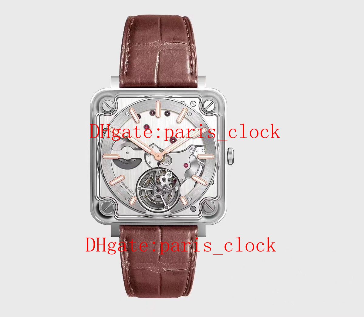 

SFBRX2 luxury men's 7500 automatic winding mechanical movement Brown watch hour hand and minute hand 6 o'clock position of flying Tourbillon, Various colors