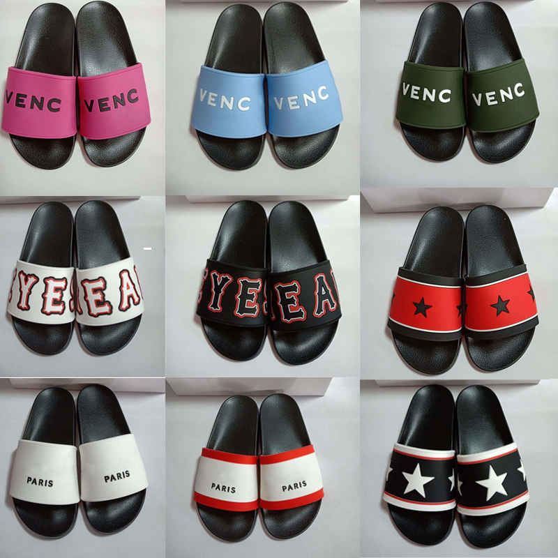 

Luxury Men Slides Flip Flops Designer Sandals Paris Slippers Fashion High Quality Girls Sandals Beach Party Shoes With Box SZ US 11, Black