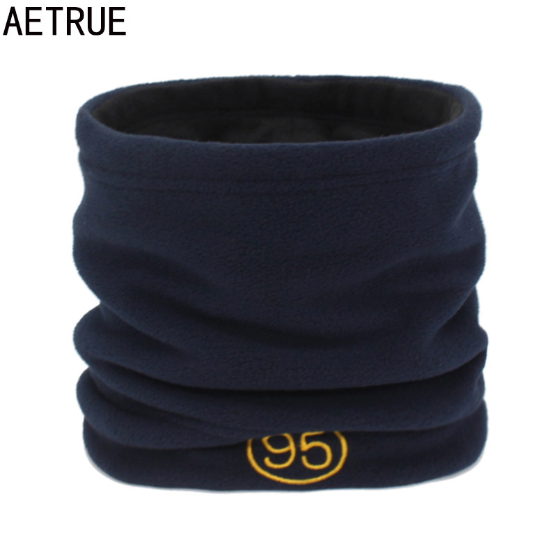 

AETRUE Women Winter Scarf Ring Men Knitted Scarves For Women O Neck Shawl Snood Warp Collar Warm Hat Male Solid Fleece Scarves, Blue;gray