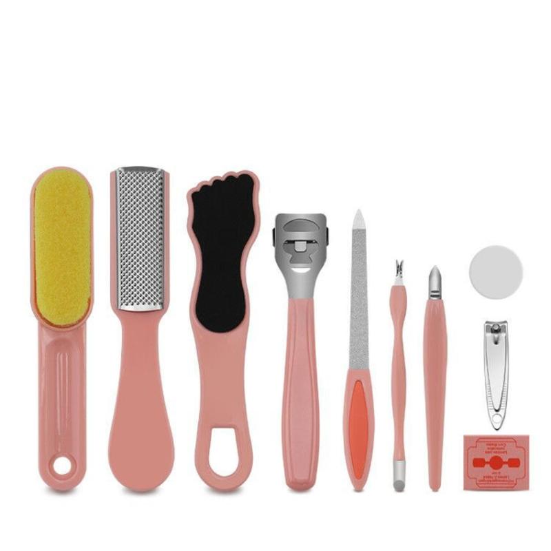 

Pedicure Tool 10pcs/set Scraping Foot Leather Knife Scraping Planing Pedicure Set Foot Plate Rubbing Dead Skin Planing Nail File