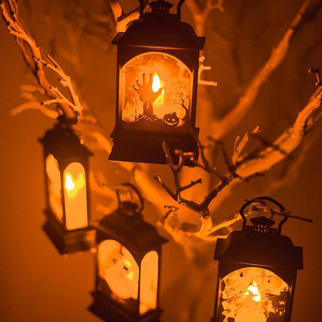 

Nosii Halloween LED Hanging Lantern Portable Pumpkin Battery Operated Candle Lamp Wind Light Festival Home Party Decoration