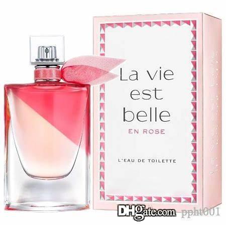 

Perfume for Women 2019 New Fragrances La vie est belle En Rose 100ML EDT best quality Floral Woody Damascus Rose Natural Fruity free