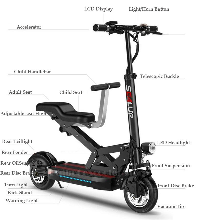 electric scooter with seat for kids