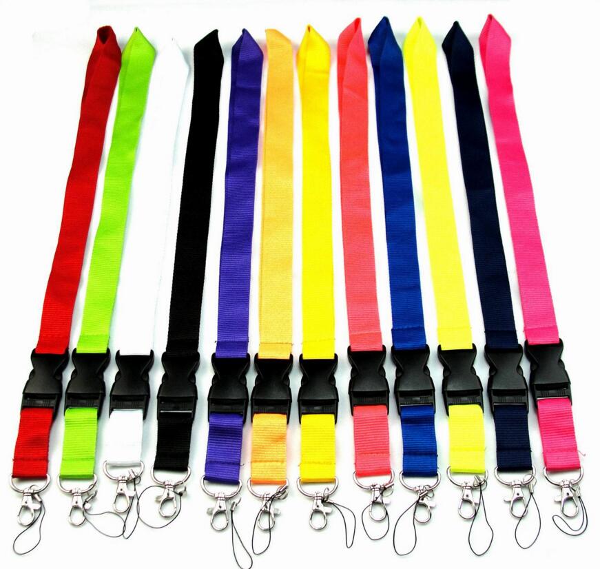 

FREE SHIPPING Hot 20pcs Solid color Lanyard for MP3/4 cell phone key chain lanyards wholesale