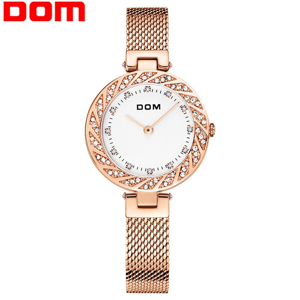 

DOM Watch Women Top Brand Luxury Quartz Wrist Watch Casual Steel Mesh Belt Women Rose Gold Waterproof Watch Clock G-1279G-7M, No send watch for shipping