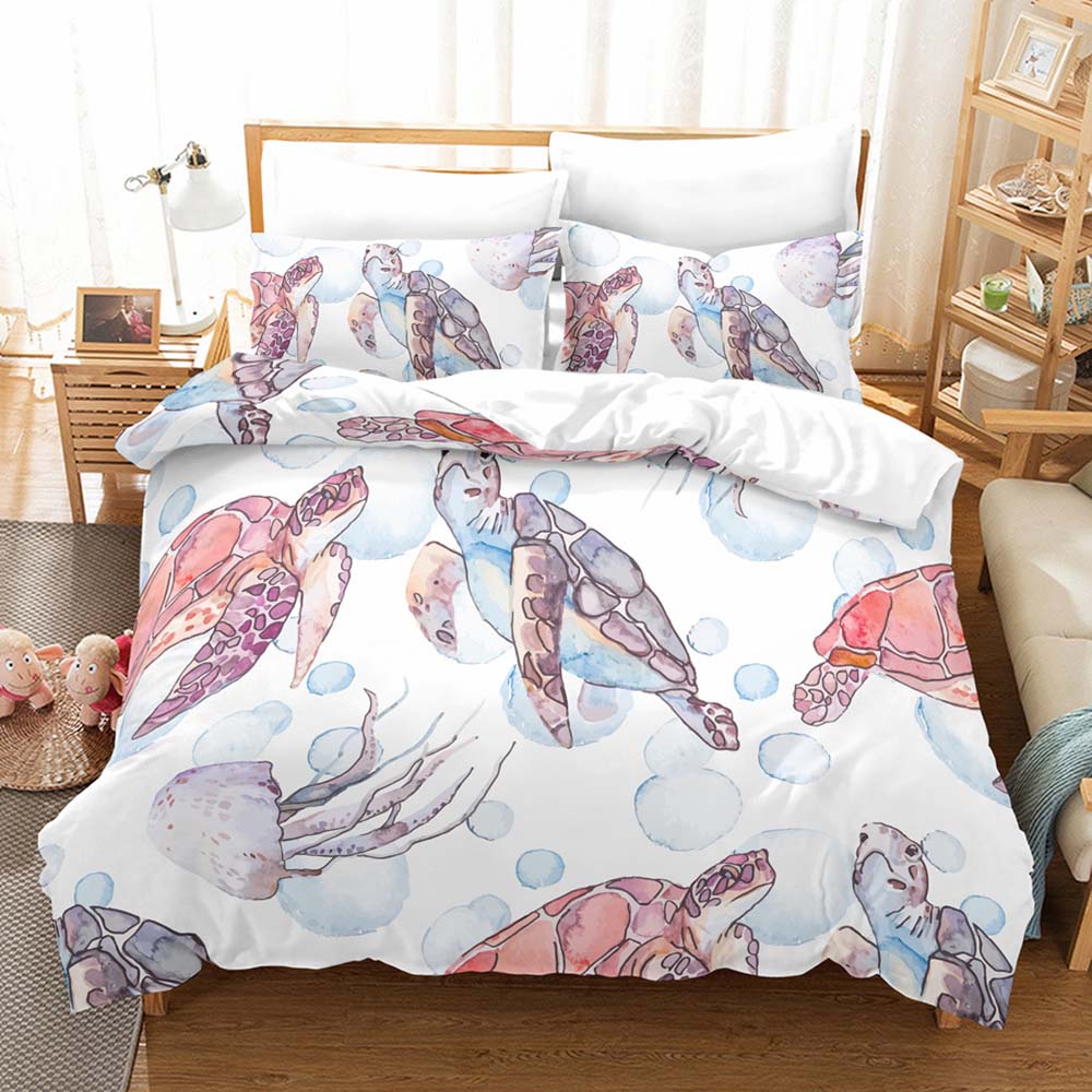 Boy S Gift Sea Turtle Comforter Cover Bed Duvet Cover Set Kids