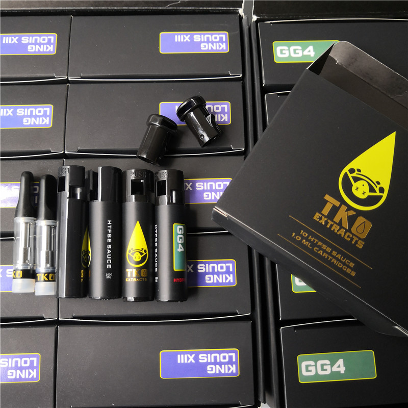 

TKO Sauce Carts Packaging Ceramic Black Cartridges Matte Empty 1ml Vape Cartridge Vape Pen 0.8ml 510 Wax Atomizer Thick Dab Oil Vaporiz Xkih