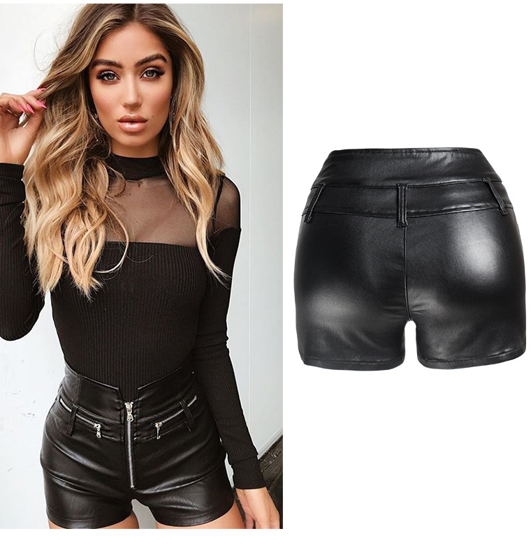 biker leather shorts