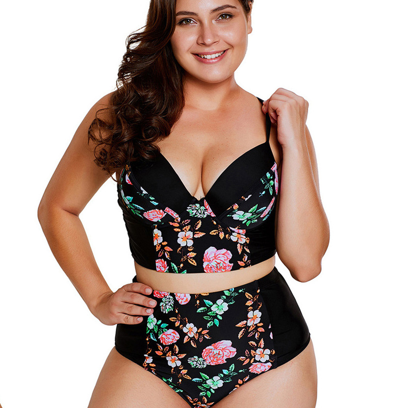 

Sexy Cross Bandage Female Swimsuit Push Up Patchwork Women Bikini Set Big Breast Beachwear Biquini Bathing suit Plus Size 5XL, Pink