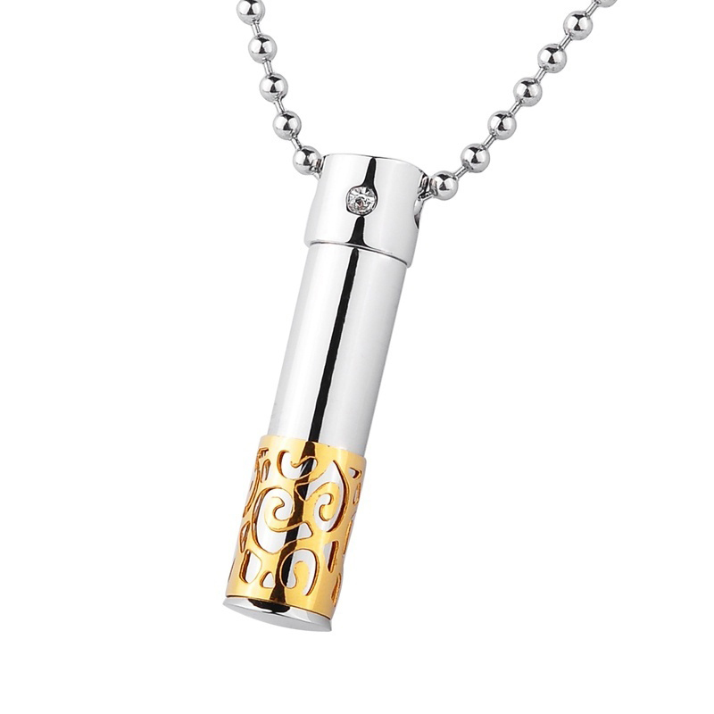 

Essential Oil Container Pendant Necklace Stainless Steel Diffuser Necklace Locket Perfume Bottle Couple Chain