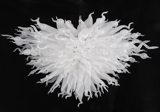 

Pendant Lamps Elegant Design White Glass Hanging Chandeliers Pendant-Lighting European LED Bulbs High Quality Living Room Crystal Chandelier