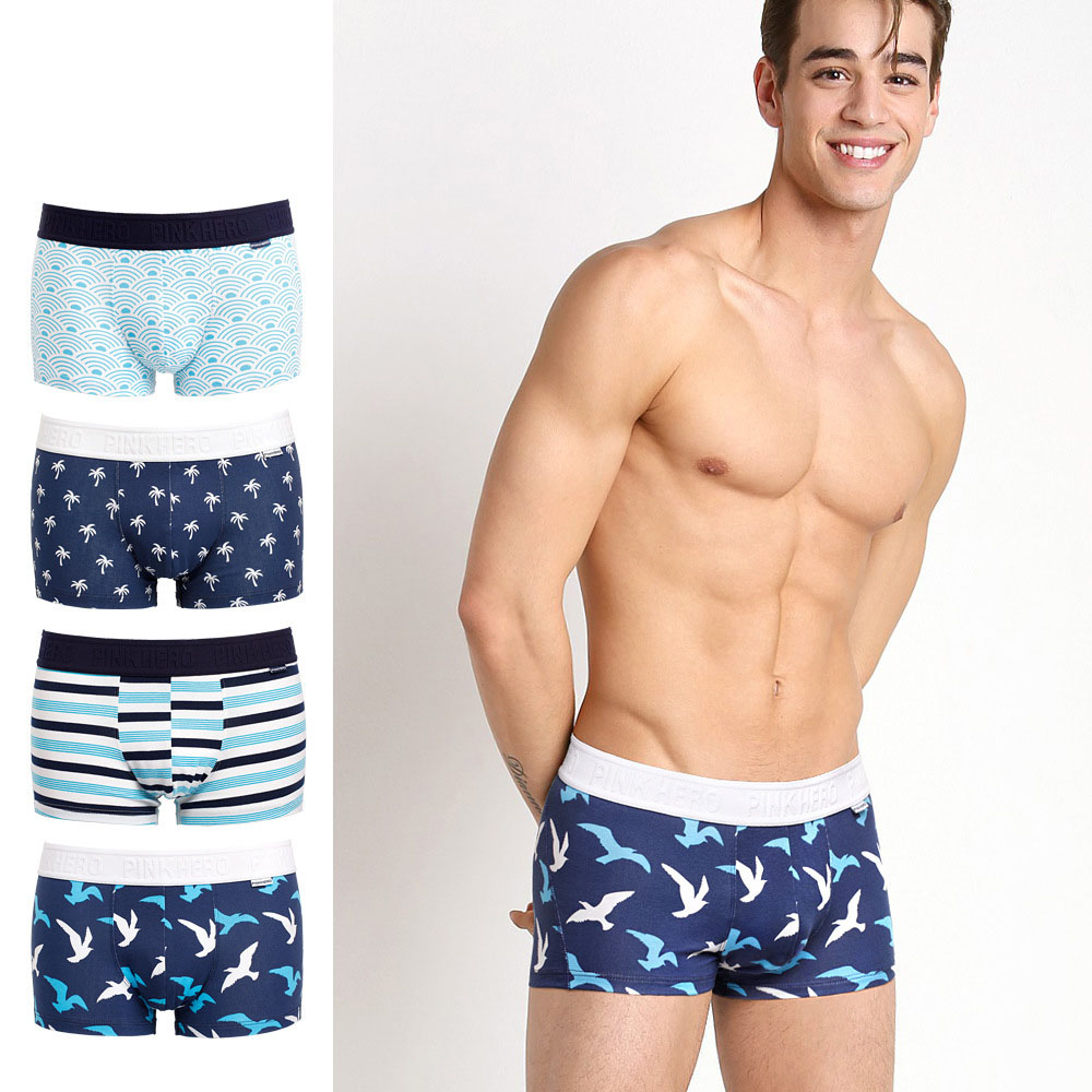 

Male Ocean Wind Pure Cotton Man Boxed Straight Angle Underpants mens underwear boxers