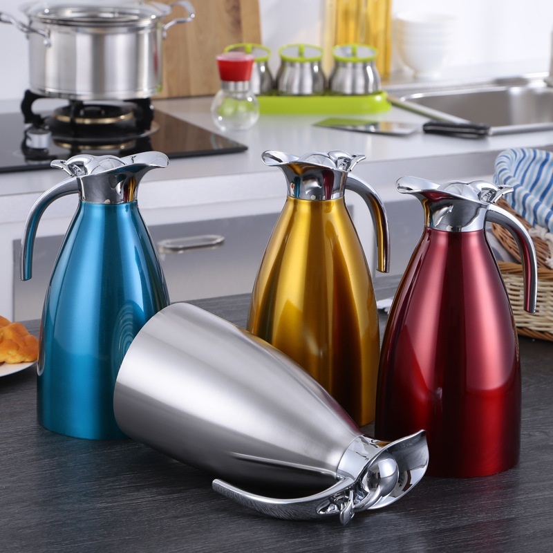 

European Vacuum Flask Double Layer Hot Water Cold Water Insulation Bottle 304 Stainless Steel Coffee Pot Gift Kettle