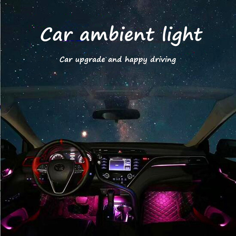 

Car EL Neon Strip 8M Sound Control Light RGB LED Decorative Car Ambient Light Auto Atmosphere Lamps With A 12V Lighter&USB Line