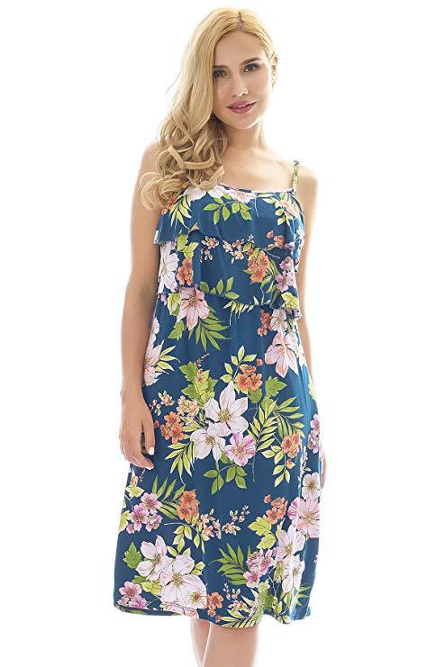 

Summer dress Maternity Dresses Pregnancy Dress Maternity Clothes Pregnant Casual Floral Falbala Comfortable Sundress, Purple