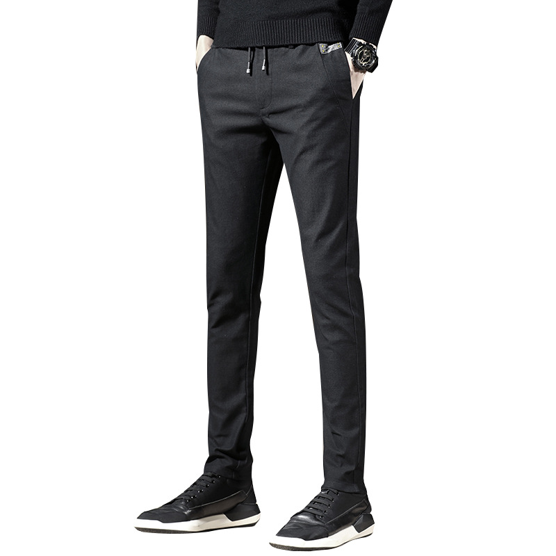 

Fashion Mens Joggers Harlan Men's Slim Pencil Jogging Casual Pants Trousers Men Section Pure Cotton Long Pantalon Homme Hombre, Black