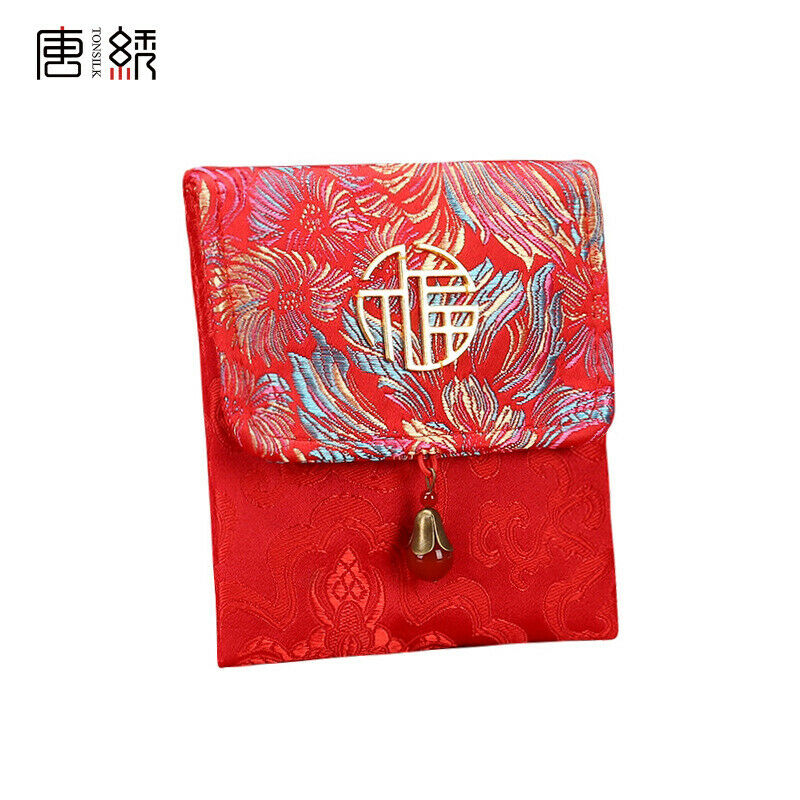 

FAROOT Chinese New Year Red Money Envelope HongBao Red Packet Money Bag 2020 New Year Rat Damask Fabric Envelope