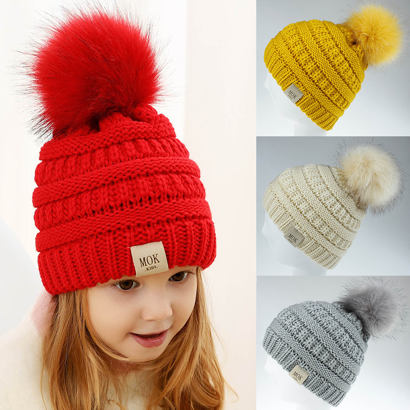 Cappelli Invernali a Maglia per Bambini Lana Morbide Comode CAP PON PON HEAD WEAR COFANO alla moda
