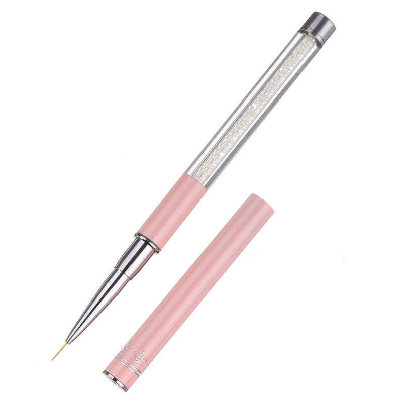

Free shipping 5/9/11/20 mm Pearl Acrylic Nail Art Liner Brush French Lines Stripes Grid Flower Painting Drawing Pen DIY Manicure Tools