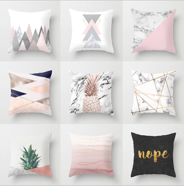 

Pillow Case Pink geome Geometric Pineapple Glitter Polyester Sofa Decorative Cushion Cover for Home Decor 45x45cm Yellow peach velvet pillow
