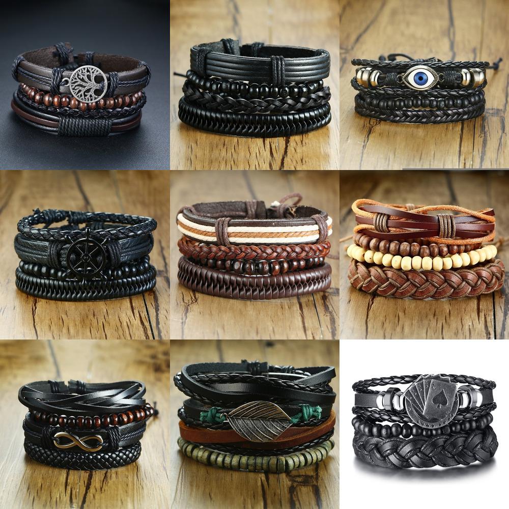 TEAMER Vintage Dragonfly Braided Wide Leather Bracelet Dragonfly Jewelry Cuff Bangle Women Men Jewelry