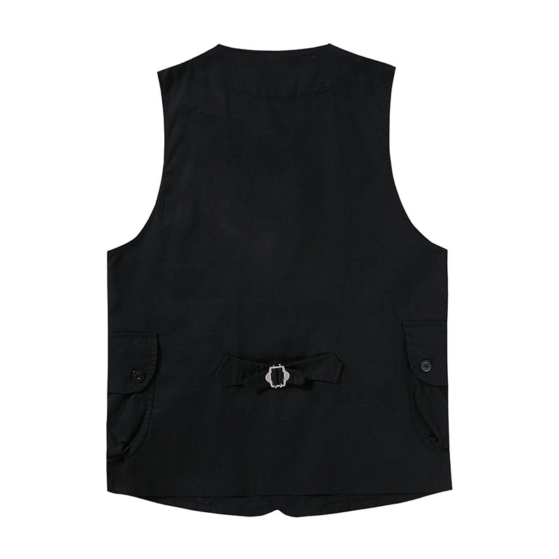 

Vest for Men Solid Color Multi-pocket Design Off-Shoulder Waistcoat Casual Sports Wild Tops Male Spring New Arrival, Khaki x1314-m01-p50