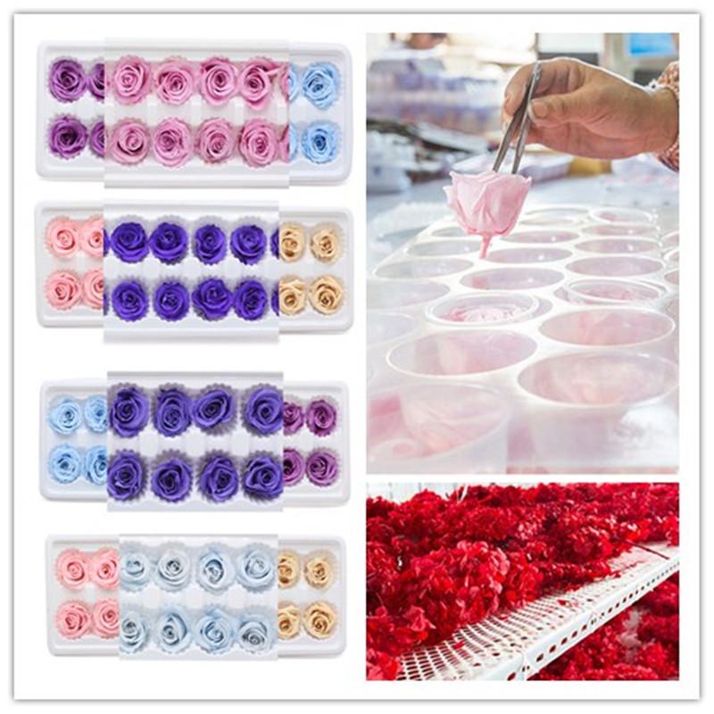 

1 Box High Quality Preserved Flowers Flower Immortal Rose 4CM Diameter Mothers Day Gift Eternal Life Flower Valentine's Day Gift, 22