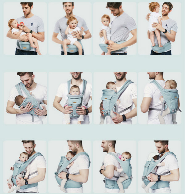 

Baby Multifunctional Safety Fashion Father Mother Front & Back Carry Outdoor Breathable Carrier Baby Backpack Waist Stool Slings New