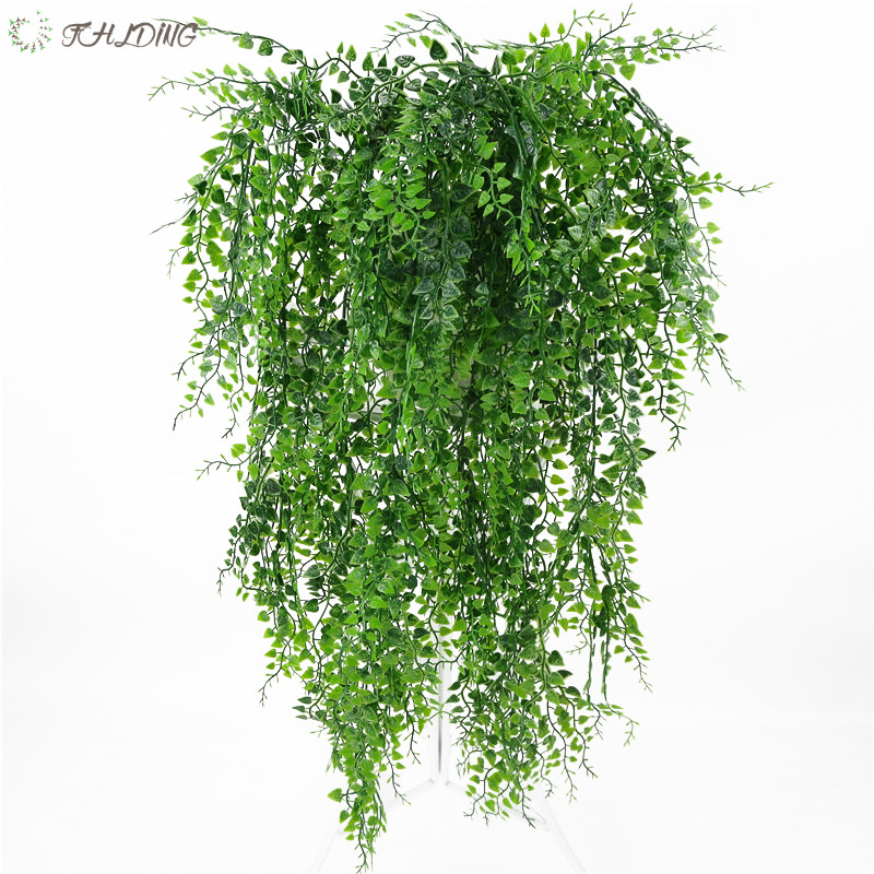 

Artificial Hanging Plants Ivy Vine Fake Leaves Greeny Chain Wall Home Room Garden Wedding Garland Outside Decoration Fake Vine, 80cm-white