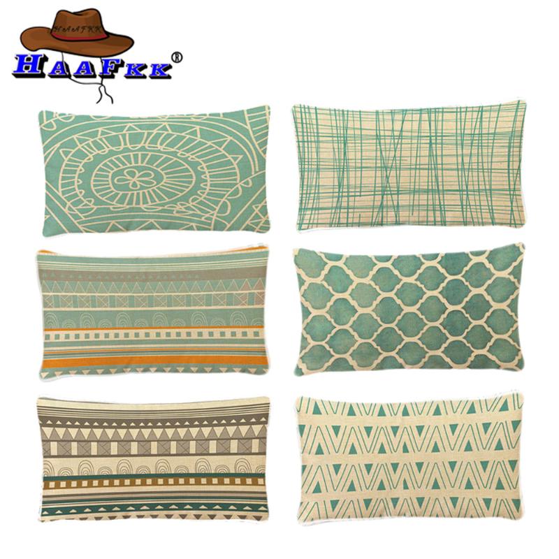 

Geometric Pattern Cushion Cover 30X50 Linen Pillow Fashion Home Decoration Pillow Cover Office Coffee Shop Decoration, 01