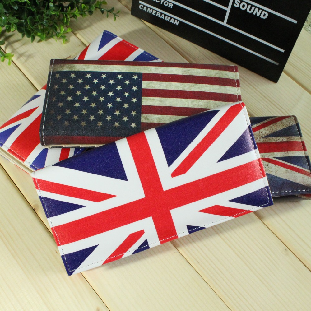 Bandera Británica Union Jack Reino Unido Gran Moneda De Tarjeta Cartera Larga con Cremallera