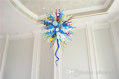 

Wholesale Style CE/UL Certificate Energy-saving Murano Glass Crystal Decorative Colorful Chain Ceiling Chandelier with High Quality