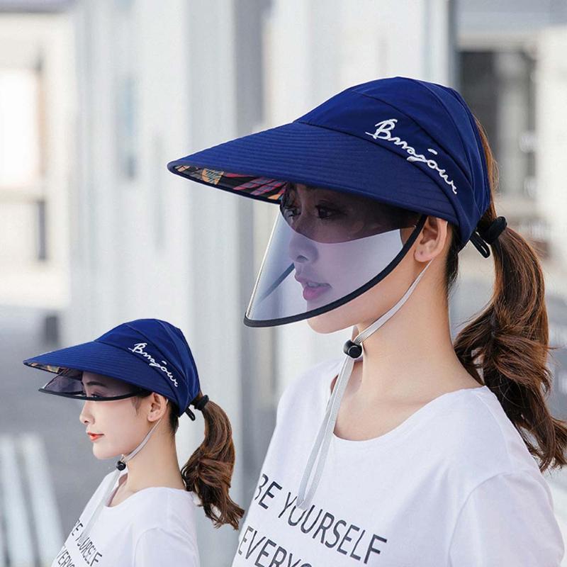 

Women Men Unisex Cap Sun Protection Outdoor Double Layer Sun Hat Summer Women Ant- UV Riding Hat For Male Female, Black