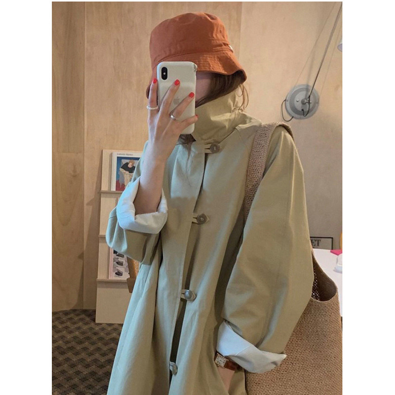 

New booking Korea generation spring 2020 tai good niche restoring ancient ways design feeling long sleeve trench coat, See chart