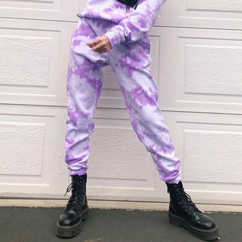 

Tie Dye Sweatpants Women Elastic High Waist Baggy Pants Hip Hop Casual Loose Pants Lady Summer Fashion Pink Trousers