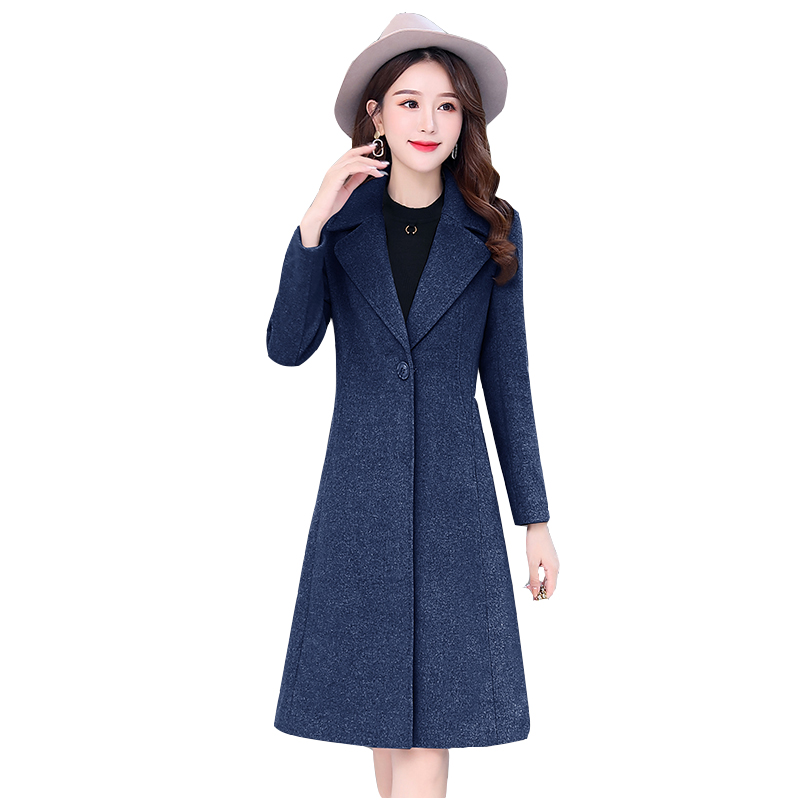 

Wool jacket women's medium long 2019 new tide winter woolen women's Korean Slim autumn and winter woolen coat overcoat, Gray