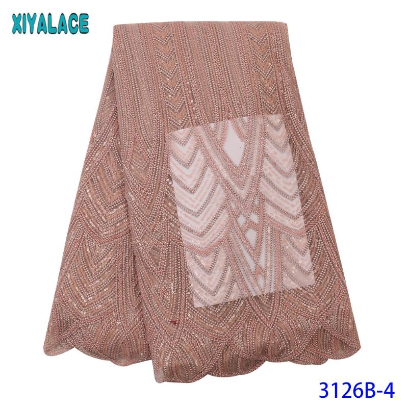 

Sequence Lace Fabric French Lace Fabric 2020 High Quality 3D Handmade for Wedding Dresses KS3126B