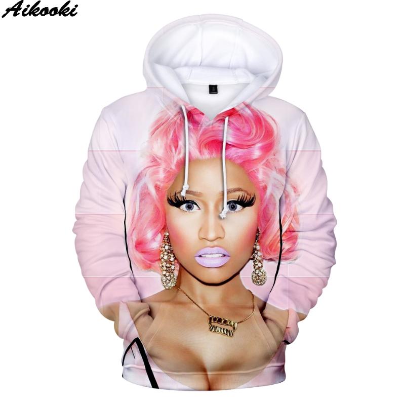 Aikooki Nouvelle vente Nicki Minaj 3D Sweat à capuche Hommes / Femmes Mode Populaire au sweat à capuche Hip Hip Hop 3D Imprimer Nicki Minaj Sweat