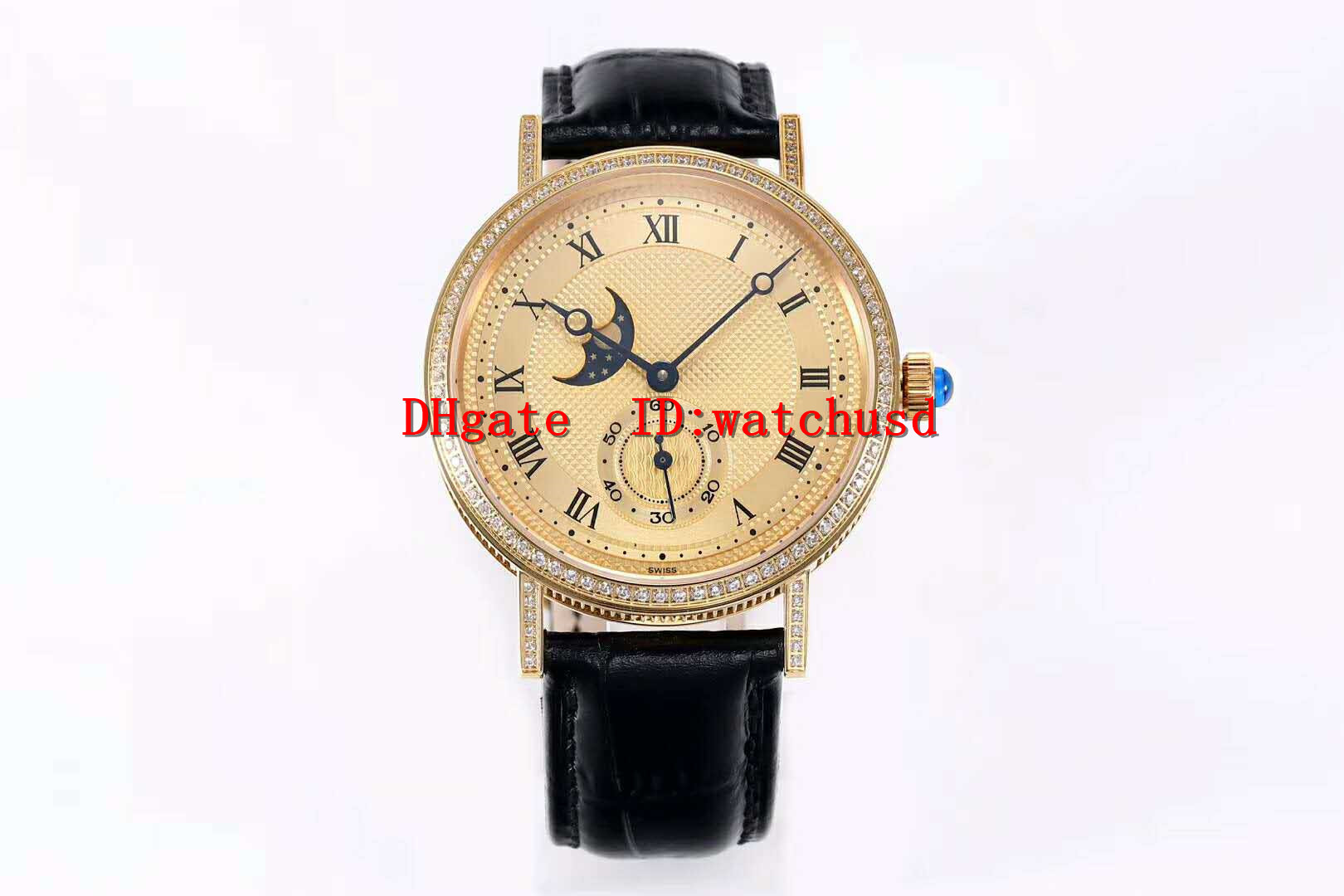 

GXG Factory 18k Yellow Gold Wristwatches 4396 Men Wristwatch Sapphire Diamond bezel Cal.5165R Automatic Mechanical Transparent case back