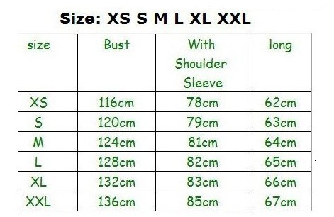 China Jacket Size Chart