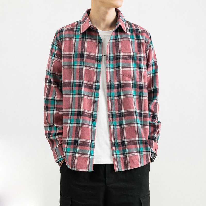 

2020 Fashion Plaid Shirts Men Long-sleeved Button Shirt Casual Cardigan Shirt Mens Street Tops Male Brand Clothing Plus Size 5XL, 684