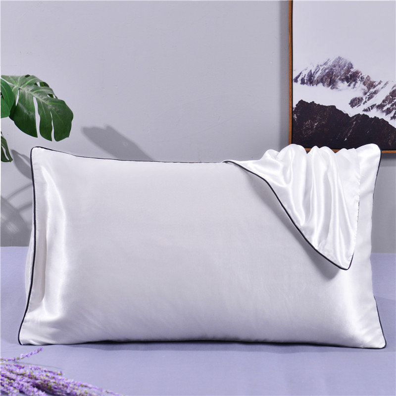 Bambú Funda De Almohada con cremallera Extra Suave Satén Funda Protector Negro Rey Paquete de 2