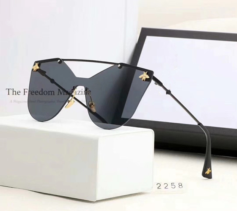 

Luxury Designer bees Brand Sunglasses k2258 Cat eye Rimless Womens Fashion Glasses anti-UV400 Simple atmosphere Style Eyewear With Case