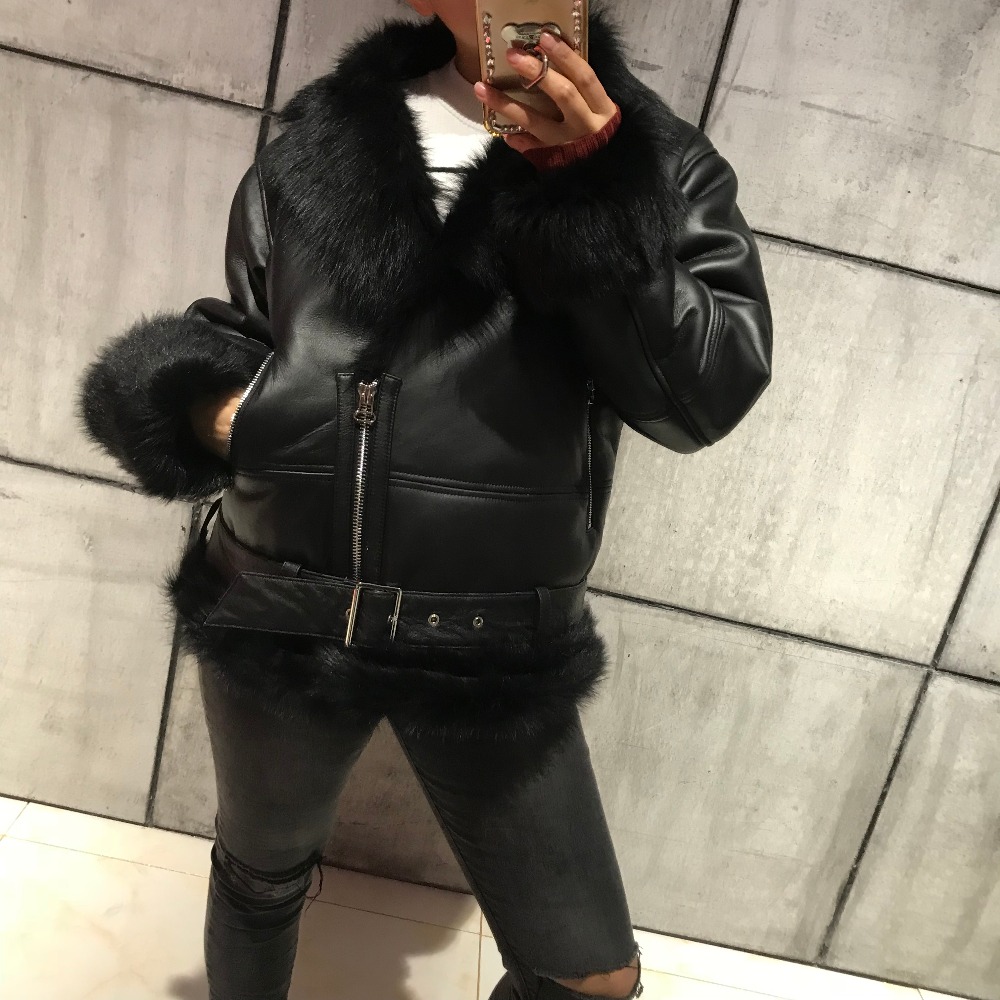 

genuine leather jacket suede leather coat, Black