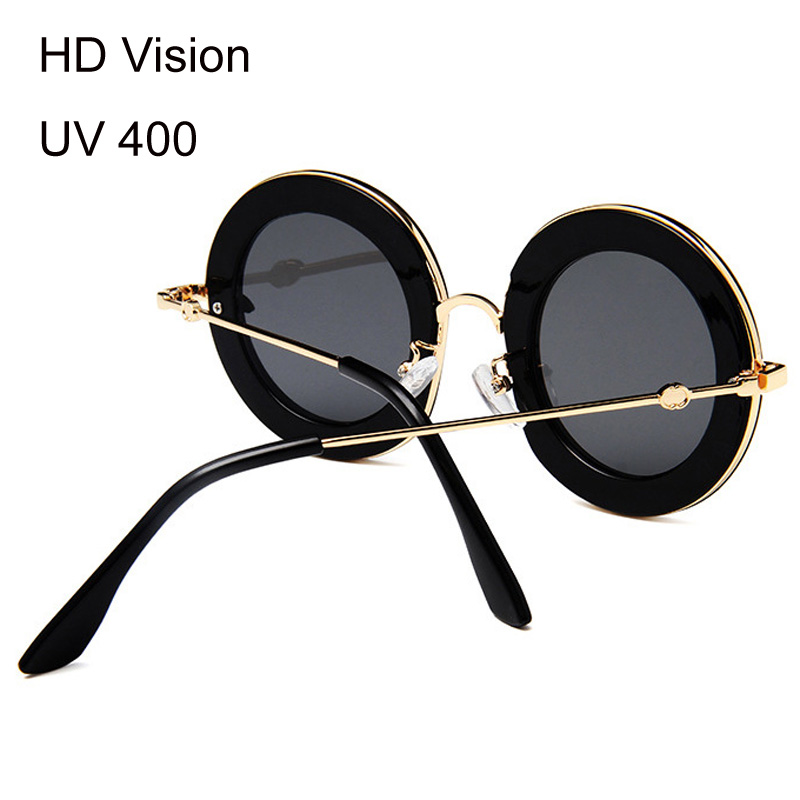 

Wholesale-Retro Round Sunglasses Women Brand Designer English Letters Bee Metal Frame Circle Sun Glasses Fashion Female Shades Oculos